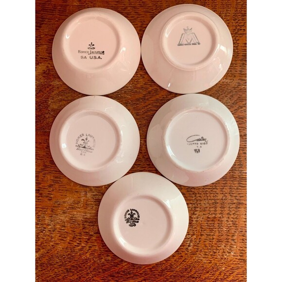 5X Set Homer Laughlin USA Green Field Condiment/Dipping Bowls VTG Caribe Mcnicol - Picture 4 of 10